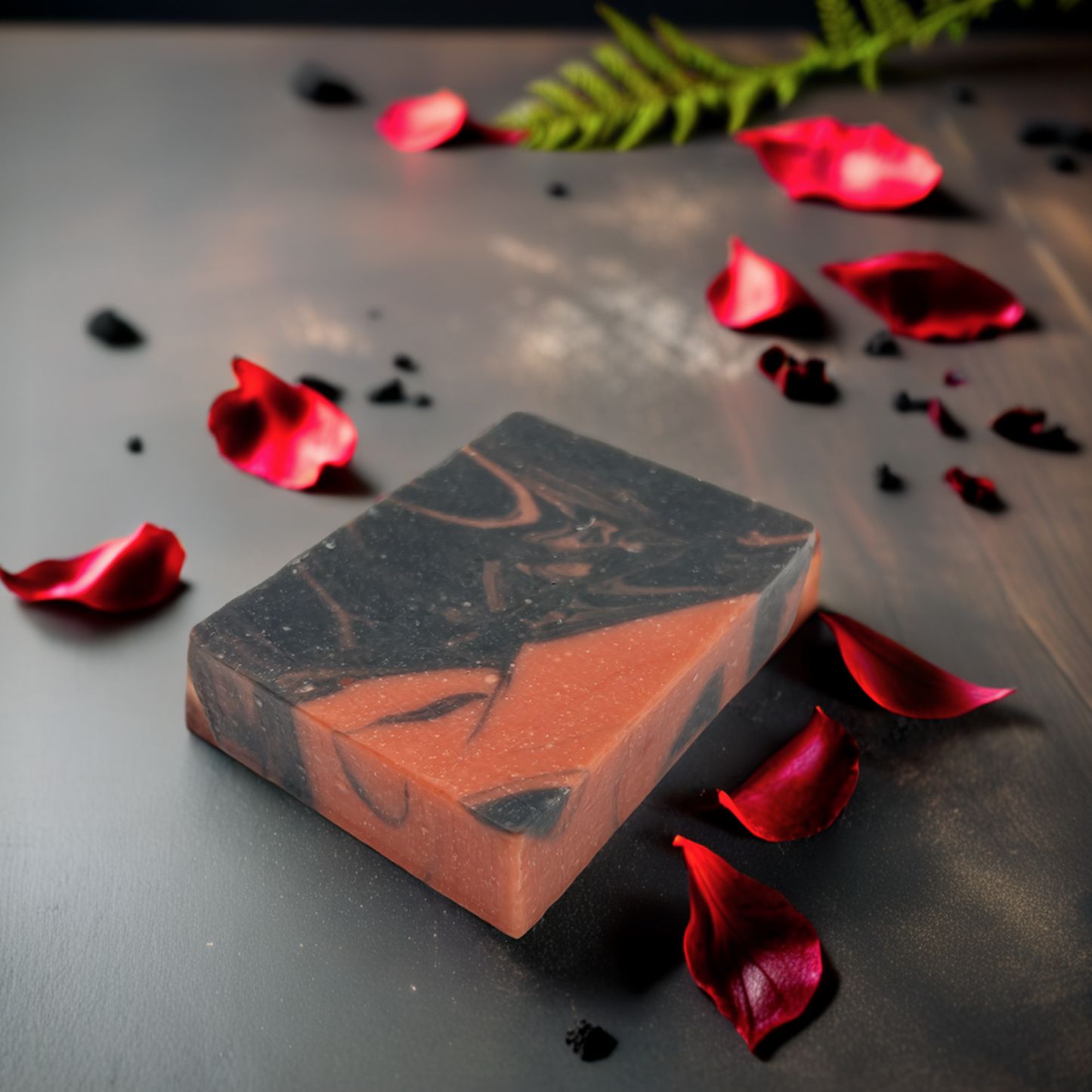Roses: Cold Processed Soap Bar to Control Oil & Detoxify with Activated Charcoal Powder