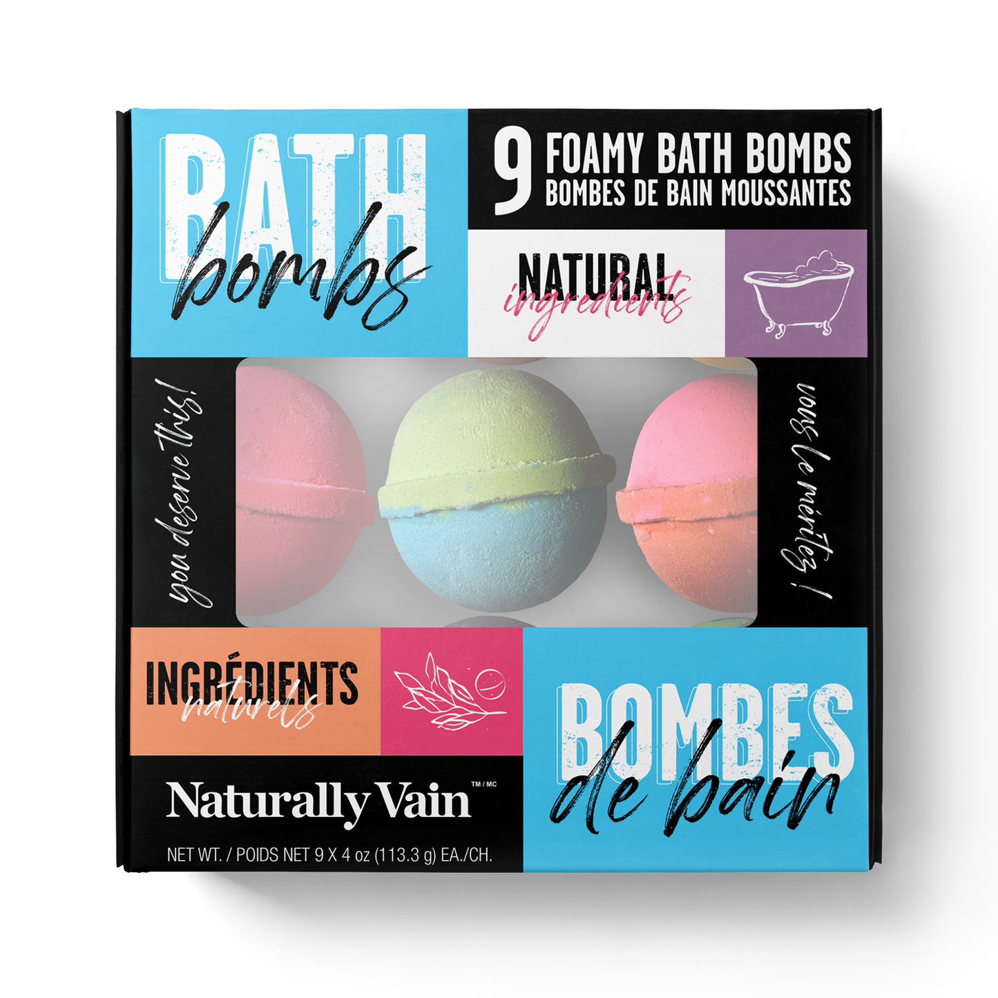 9 Pack of Fun & Foamy Bath Bombs
