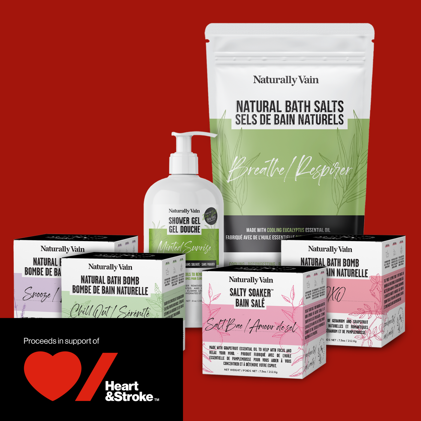 Bath Lovers Bundle: Indulgent Bath Essentials for Ultimate Relaxation and Soothing Comfort ($10 Donated to Heart&Stroke)