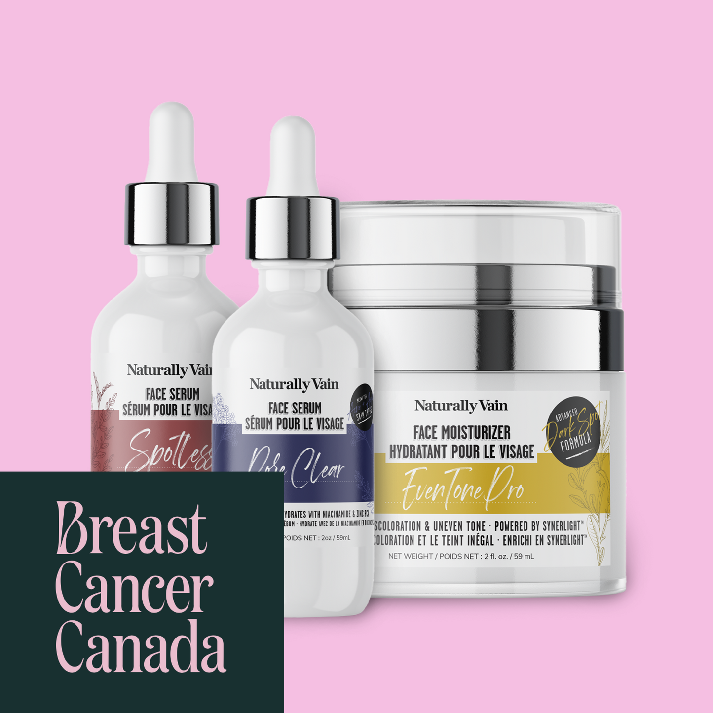 EvenTone Face Bundle: Targeted Care for Facial Dark Spots + Scars ($10 Donated to Breast Cancer Canada)