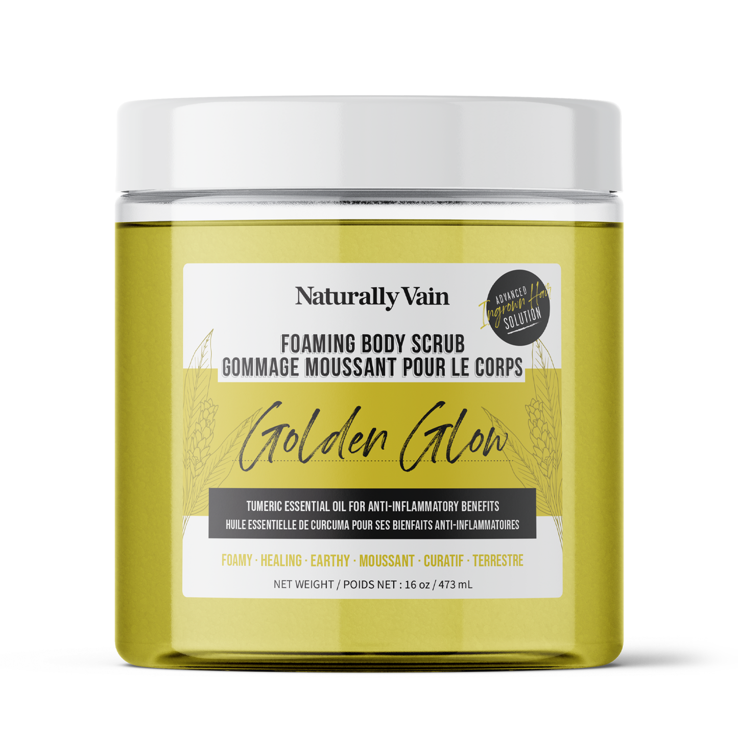 Golden Glow: Revitalizing + Brightening Foaming Body Scrub for Dull or Uneven Skin Types