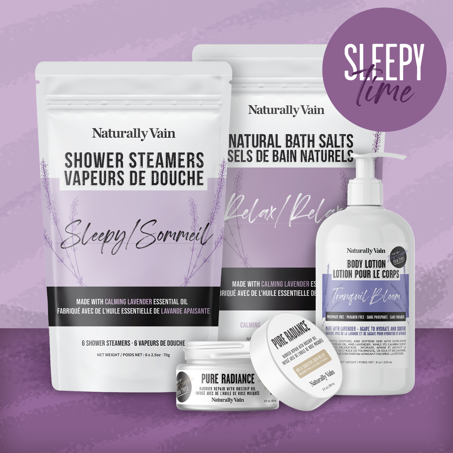 Nighttime Ritual Bundle: Lavender-infused Bath Essentials for Calming & Restful Sleep - EXP