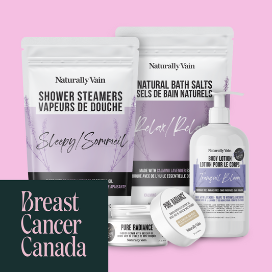 Nighttime Ritual Bundle: Lavender-infused Bath Essentials for Calming & Restful Sleep ($10 Donated to Breast Cancer Canada)