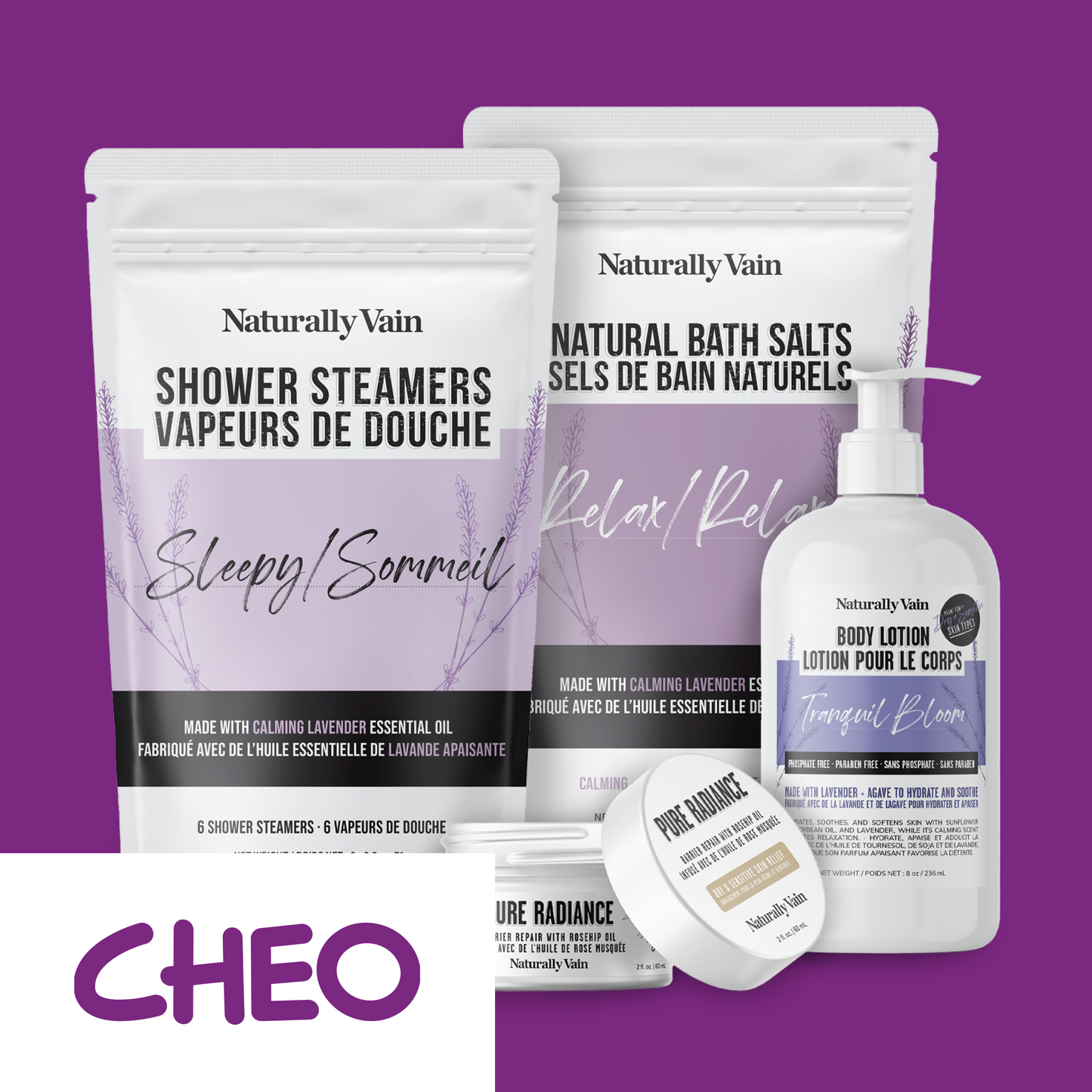 Nighttime Ritual Bundle: Lavender-infused Bath Essentials for Calming & Restful Sleep ($10 Donated to CHEO)