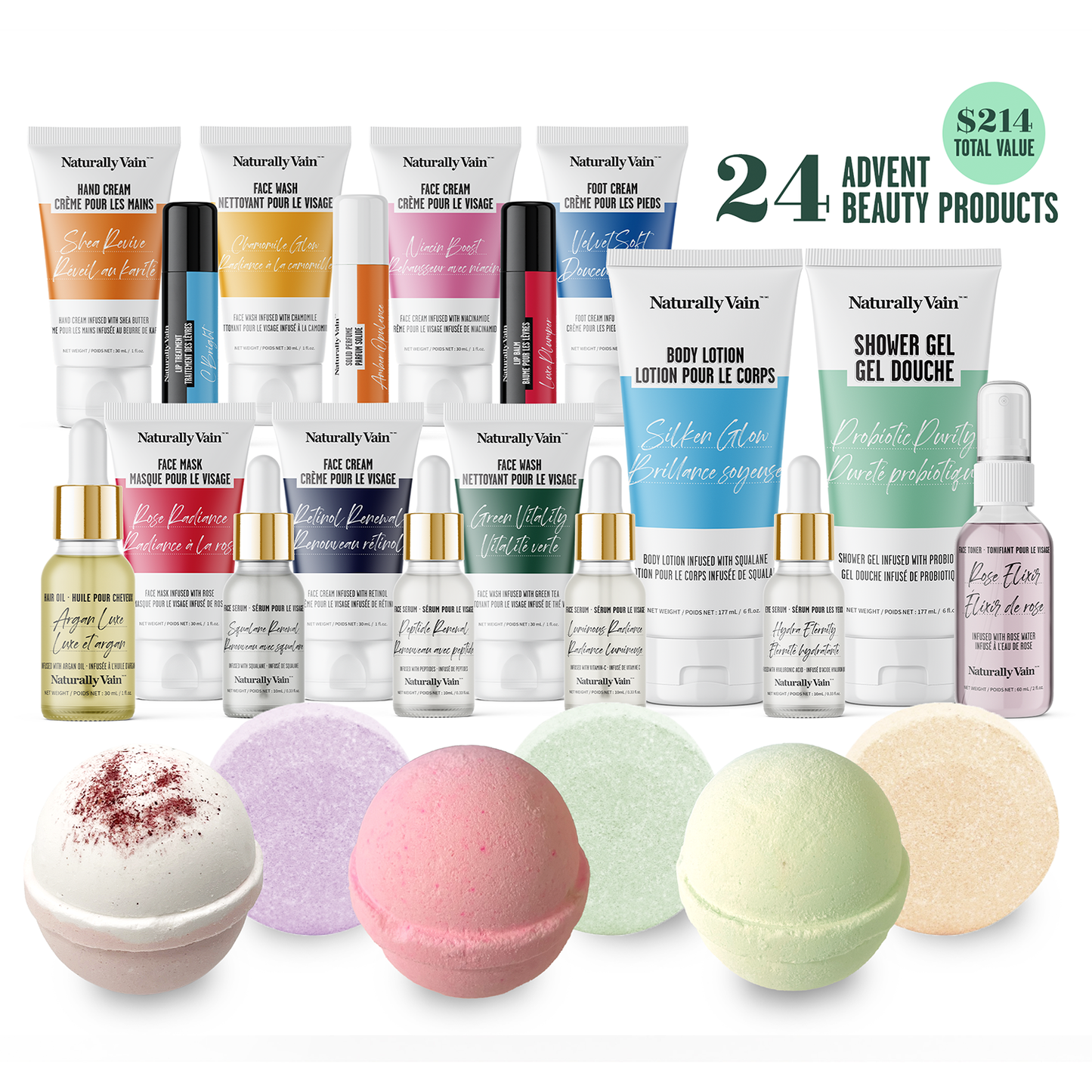 NEW! 24 Days of Bath and Body Bliss - (10 FULL SIZE ITEMS) Advent Self-Care for Every Day