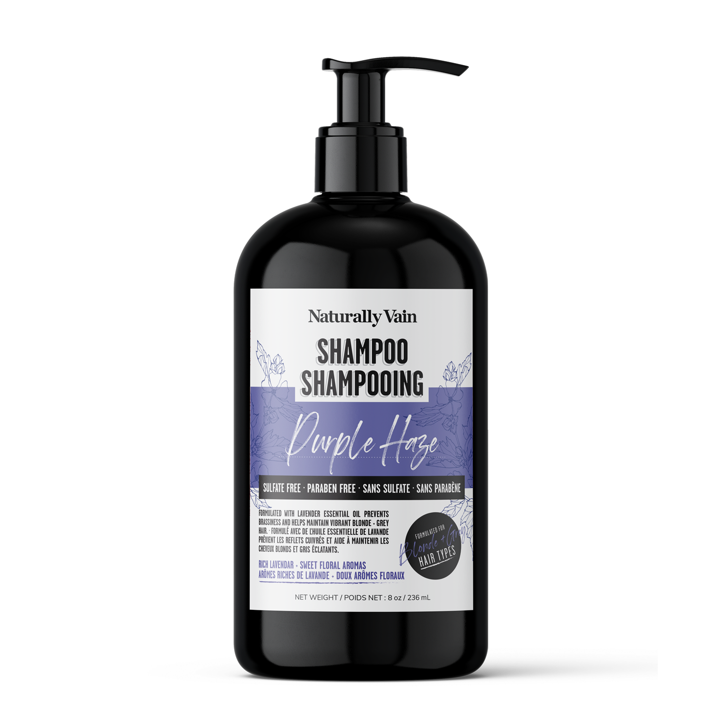 Purple Haze: Blonde + Grey Enhancing Shampoo for Brass Control